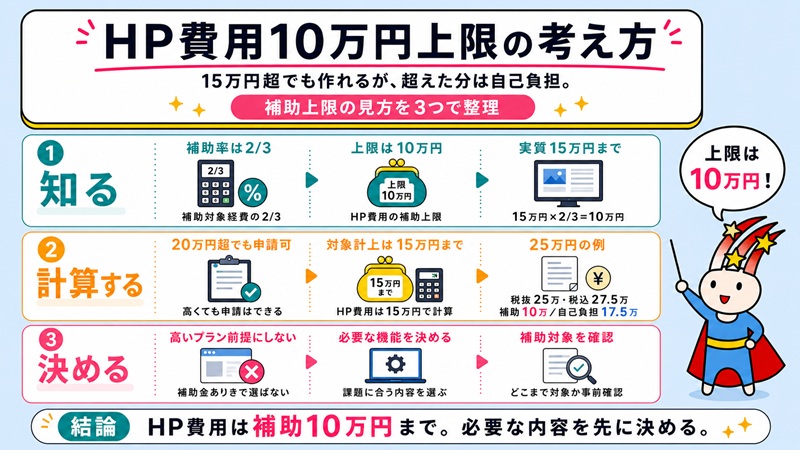 ホームページ費用10万円上限の考え方
