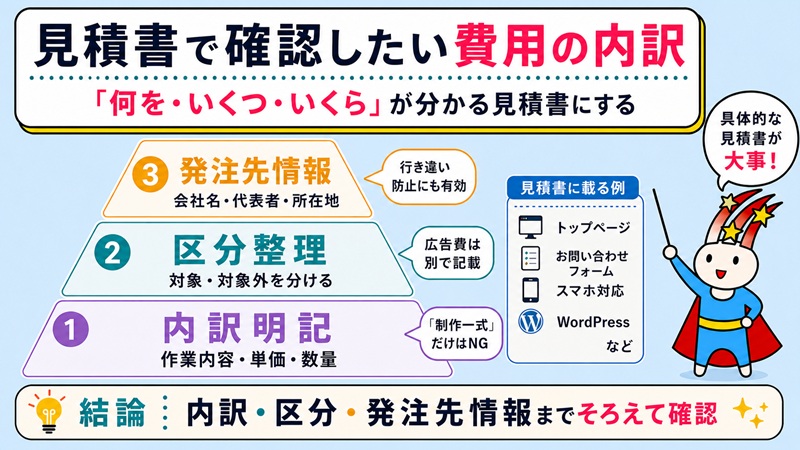 見積書で確認したい費用の内訳